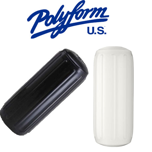 Parabordo per Barca e Gommone Polyform Tipo HTM 1/2/3/4/, Bianco/Nero Rinforzato