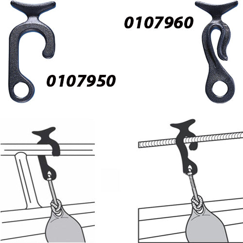 Clips per attacco parabordo per corda draglia/battagliola, salva spazio