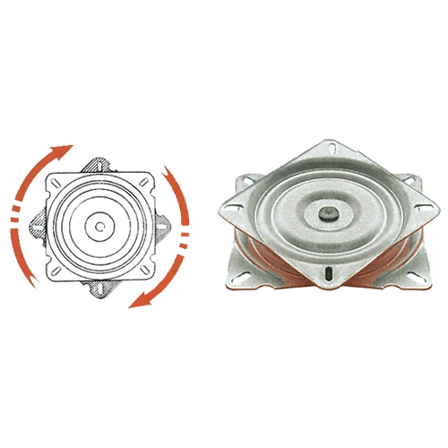 Base girevole per sedile barca gommone pesca, inox, ruota, con frizione