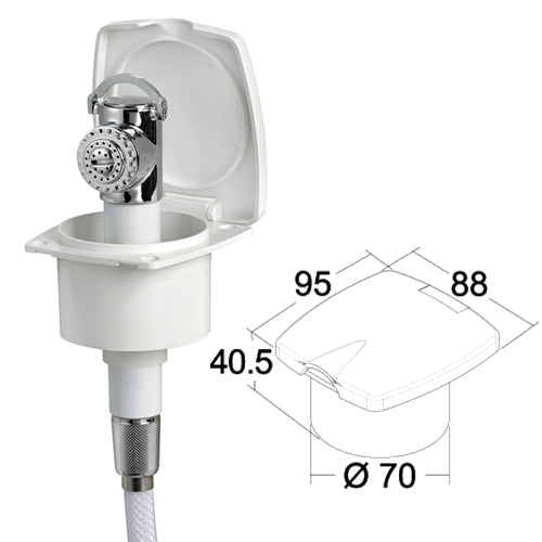 Doccetta New Edge Mt.4 Con Box Doccia Coperchio Bianco Klovoo