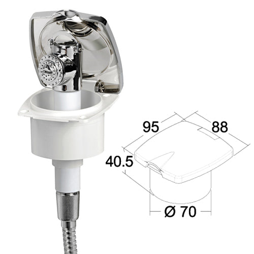 Doccetta New Edge Cromata Mt.4 Con Box Doccia Coperchio Cromato Klovoo