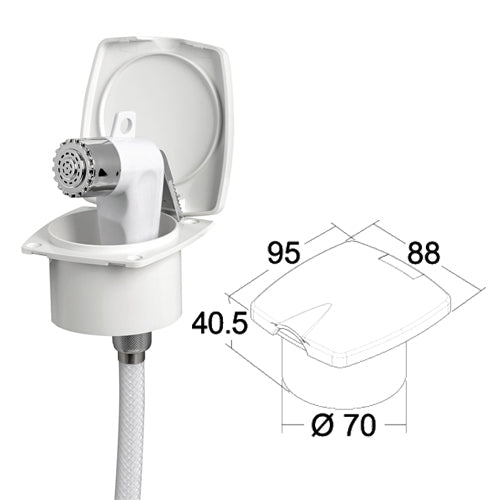 Doccetta Boris Bianco Mt.4 Con Box Doccia Doccetta Boris con tubo 4m Klovoo