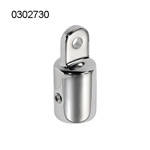 Cappuccio terminale per tendalino barca, perno 8 mm, tubo da 25 mm inox