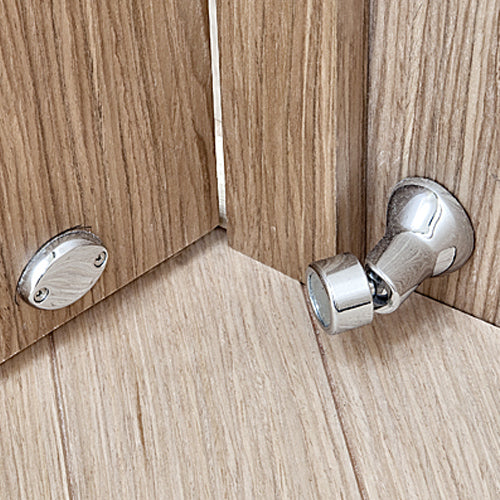 Fermaporta magnetico in ottone orientabile completo di piastrina 34x55