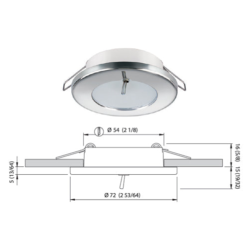 Faretto TED CS LED ad incasso 10-30v in Inox IP66, Plafoniera soffitto o parete