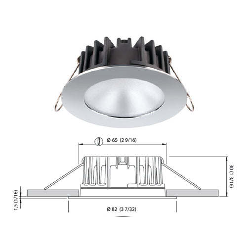 Plafoniera LED in Acciaio Inox 316 12/24v KAI XP, Faretto LED Barca Camper