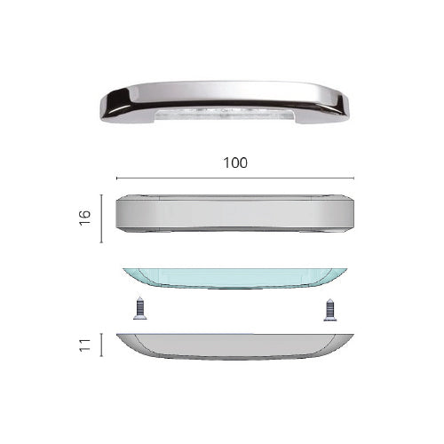 Luce di Cortesia LED Barca Bianco/Rosso/Blu, 10-30v, G1 Foresti e Suardi