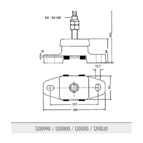 Supporto Motore Entrobordo R&D - 104 kg - centro foro 127 mm