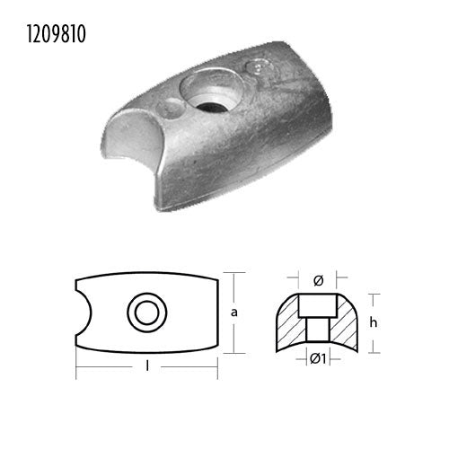 Anodo Ricambio per Elica di manovra Sleipner Sidepower - Ricambio Anodo ø mm 10
