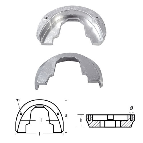 Anodo Piastra per Motore OMC 90 hp - Placca in Zinco o Alluminio Entrobordo