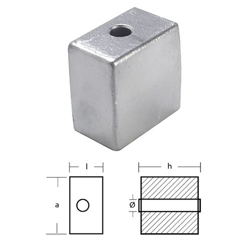 Anodo Cubo per Motore OMC / JOHNSON / EVINRUDE 90-140 Cv Hp -  Cubotto motore