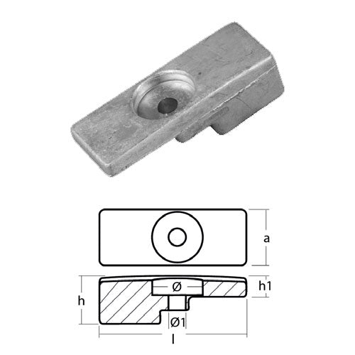Anodo Piastrina per Piede Johnson Evinrude  140 HP cv