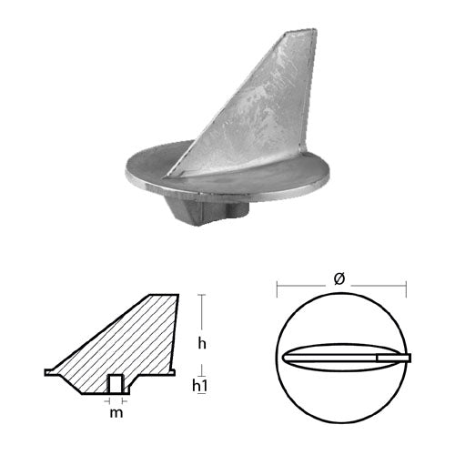 Anodo Pinna Honda per 50 cv Hp - Ricambio Pinna Fuoribordo Honda