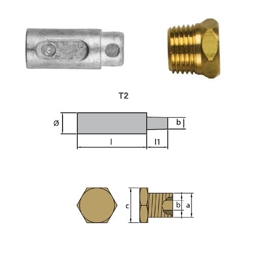 Anodo Scambiatore con tappo, Anodi Lombardini, Tecnoseal