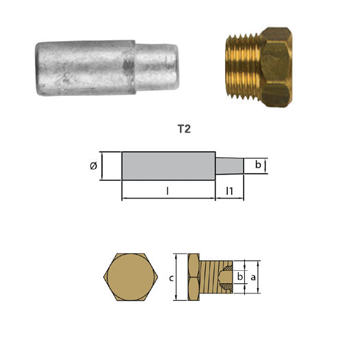 Anodo ricambio Lombardini per scambiatore tappo/barrotto - Ricambio Lombradini