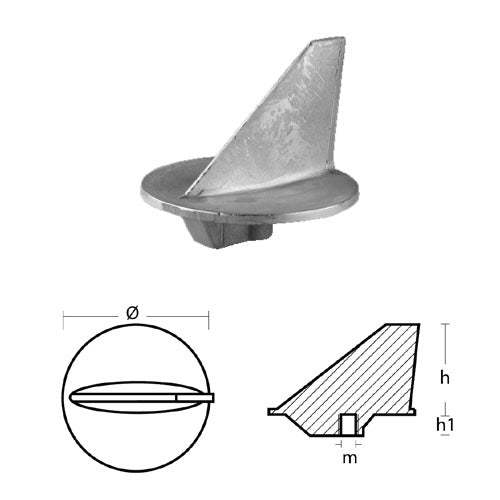 Anodo Pinna Mercury 50 cv Hp - Ricambi Mercury fuoribordo