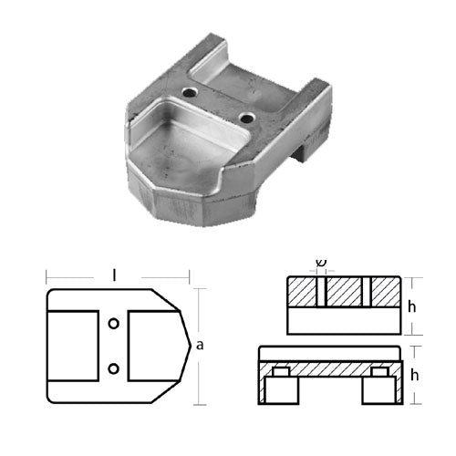 Anodo Placca per Piede Mercruiser Alpha One - Poppiero - Mercury Mercruiser