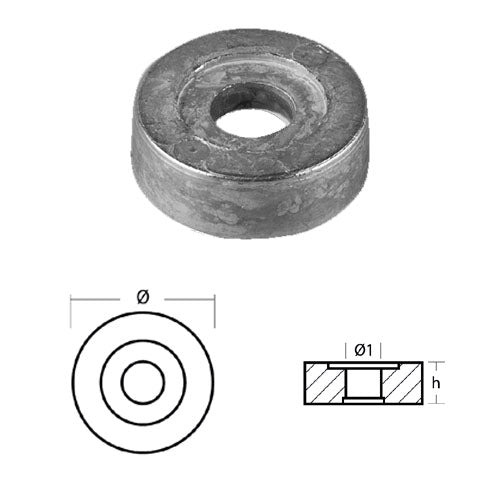 Anodo Rondella per Mercury Nissan Tohatsu 4/5 Cv Hp Anodi motore Fuoribordo