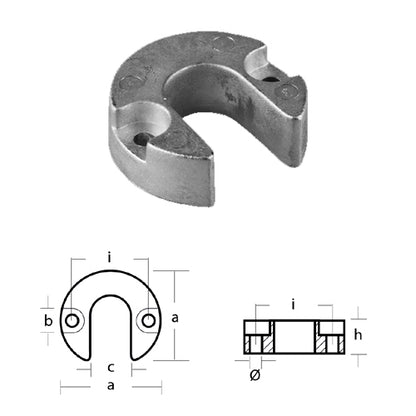 Anodo Collare per Trim Mercruiser Alpha Piston Zinco - Mercury Mercruiser
