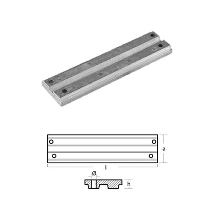 Anodo Piastra Trim Mercury 40/60 cvm Mercruiser V6 135/150/175 VERADO Zinco