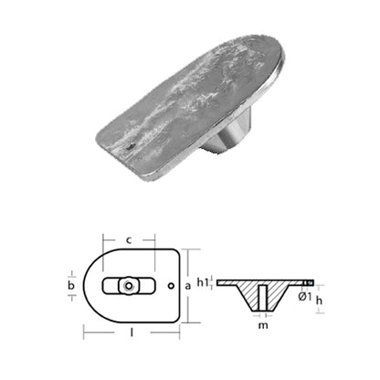 Anodo Piastrina per Motore Mercury 20 hp Cv  - Piastra Mercury Mercruiser