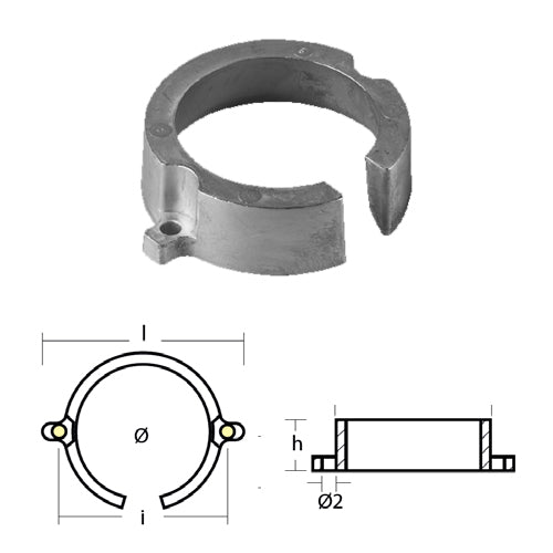 Anodo Collare per Elica Mercury Mercruiser Serie Bravo 1 e 3 - in Zinco