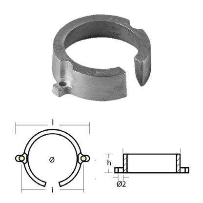 Anodo Collare per Elica Mercury Mercruiser Serie Bravo 1 e 3 - in Zinco