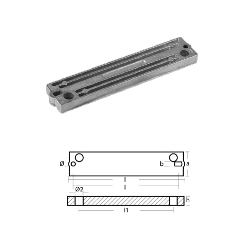 Anodo Piastra per Motore Mercury L 196 Piastrina Mercury Mercruiser in Zinco