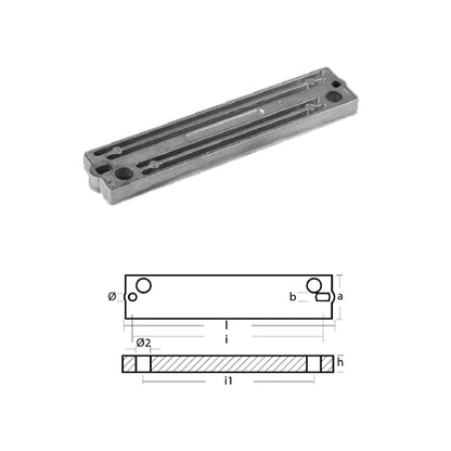 Anodo Piastra per Motore Mercury L 196 Piastrina Mercury Mercruiser in Zinco