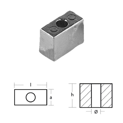 Anodo Cubo per Motore Mercury - Cubotto Mercury Mercruiser in zinco