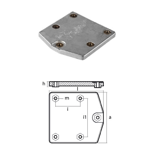 Anodo Piastra per Mercury Zeus Drive - Piastra Zeus Drive Mercury Mercruiser