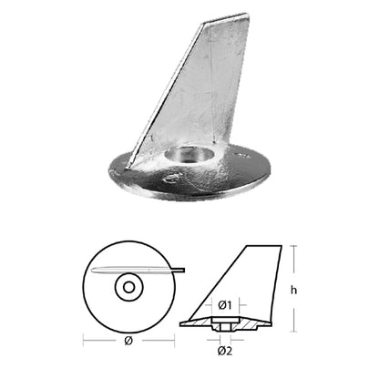 Anodo Pinna per Motore Mercury  - Pinna Mercury Mercruiser