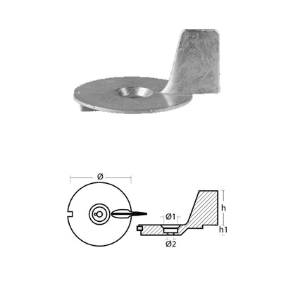 Anodo Pinna per Motore Mercury 25 hp Cv  - Pinna Mercury Mercruiser