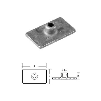 Anodo Piastra per Mercury  4,5/9 HP FINO AL 1987 - Piastra Mercury Mercruiser