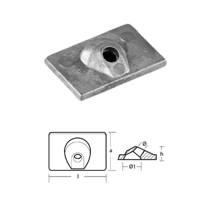 Anodo Piastra per Mercury 6/9,9 HP - Piastra Mercury Mercruiser