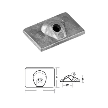 Anodo Piastra per Mercury 6/9,9 HP - Piastra Mercury Mercruiser