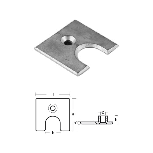 Anodo Piastra per Mercury 4,5/7  HP - Piastra Mercury Mercruiser