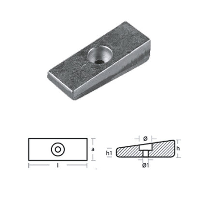 Anodo Piastra per Mercury 75  HP - V6 40/50/115 EFI 4T  Mercury Mercruiser