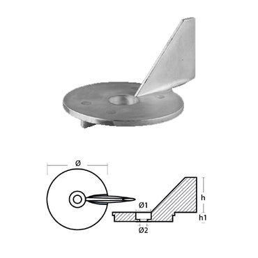 Anodo Pinna per Mercury Formula 60 cv Hp - Pinna Mercury mercruiser