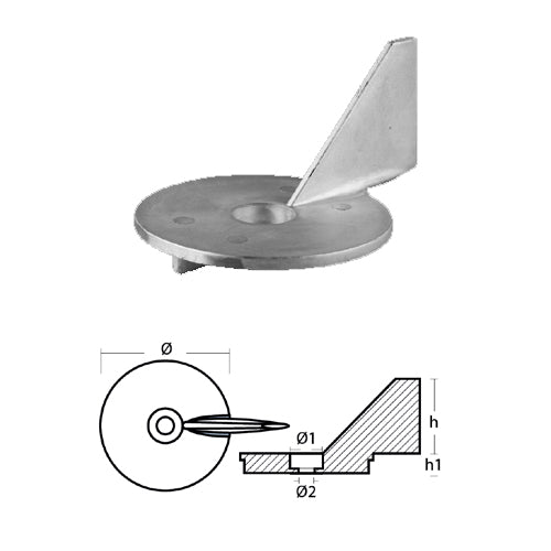 Anodo Pinna per Mercury Formula 60 cv Hp - Pinna Mercury mercruiser