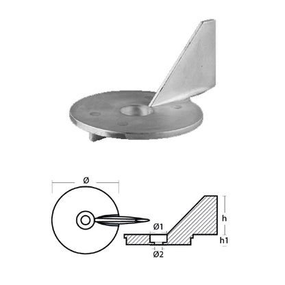 Anodo Pinna per Mercury Formula 60 cv Hp - Pinna Mercury mercruiser