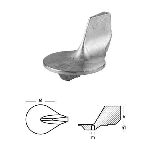 Anodo Pinna per Mercury Formula 35 cv Hp V6 - Pinna Mercury mercruiser