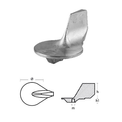 Anodo Pinna per Mercury Formula 35 cv Hp V6 - Pinna Mercury mercruiser