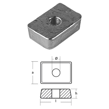 Anodo Piastra per Mercury Motore 4T 4 9,9 cv hp- Piastra Mercury Mercruiser