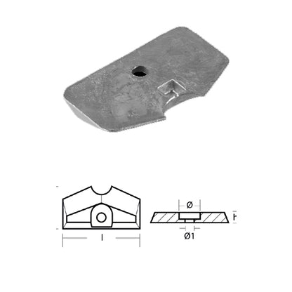 Anodo Piastra per Mercury Motore con foro- Piastra Mercury Mercruiser