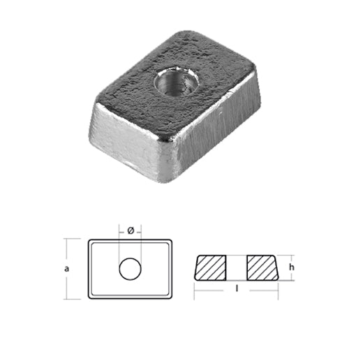 Piastrina per motore Tohatsu 60/70/90/120/140/150 HP - Anodi Tohatsu Alluminio