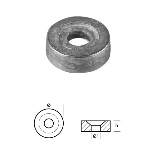 Anodo Rondella Selva  per motori fuoribordo 6 Hp - Anodi  motore Selva