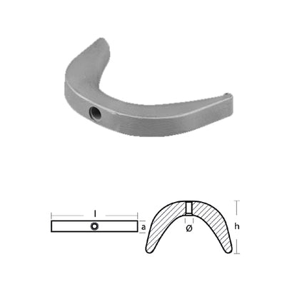 Anodo Piastrina Selva piatta per motori  100 cv Hp - Anodi  motore Selva