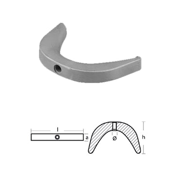 Anodo Piastrina Selva piatta per motori  100 cv Hp - Anodi  motore Selva