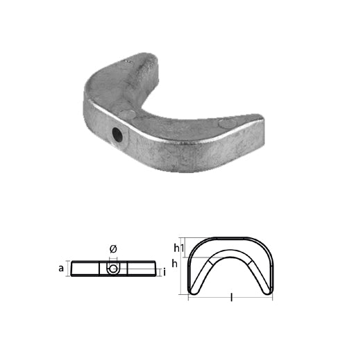Anodo Placca Selva per motori IZMIR 8 CV /  NAXOS 15 CV - Anodi  motore Selva